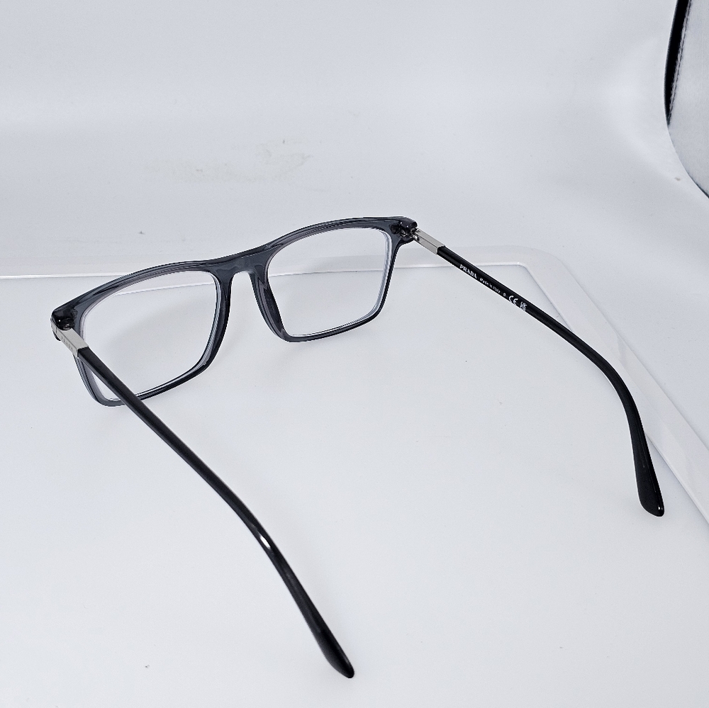 Prada Black Rectangular Glasses Modern Minimalist Design PR 01WV
RX Prescription - Picture 7 of 7